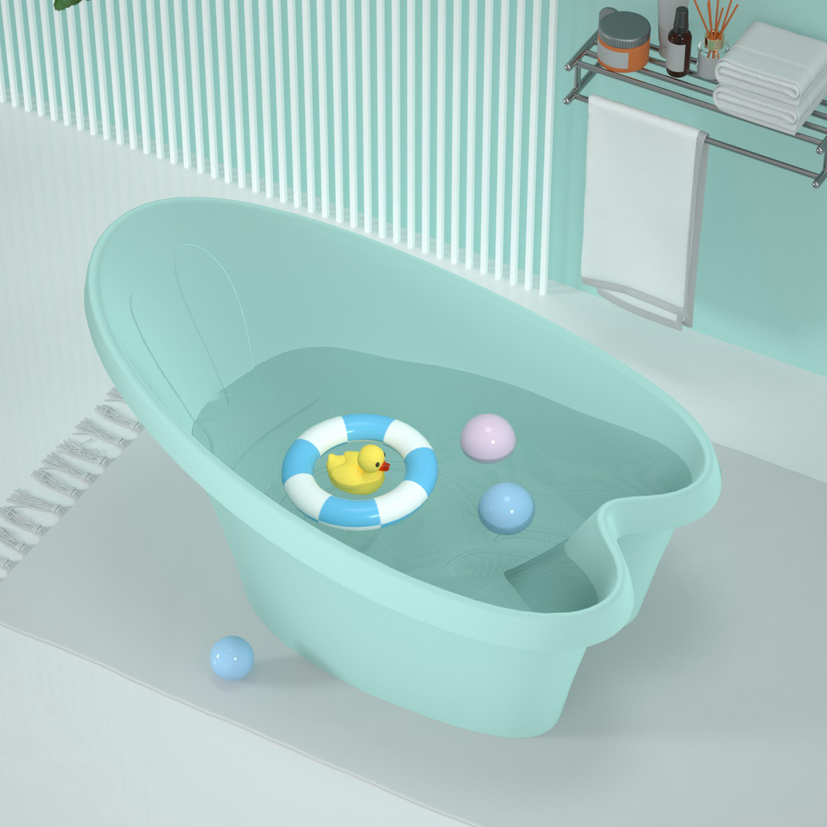 High Quality Exclusive Design Rabbit Shape Baby Bathtub Plastic Baby Bathtub For Newborn 6 To 12 Months