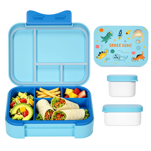 New Release Cute BPA Free Microwavable Kids Insulated Lunch Box Leak Proof 3 Compartments Portable Child Food Container