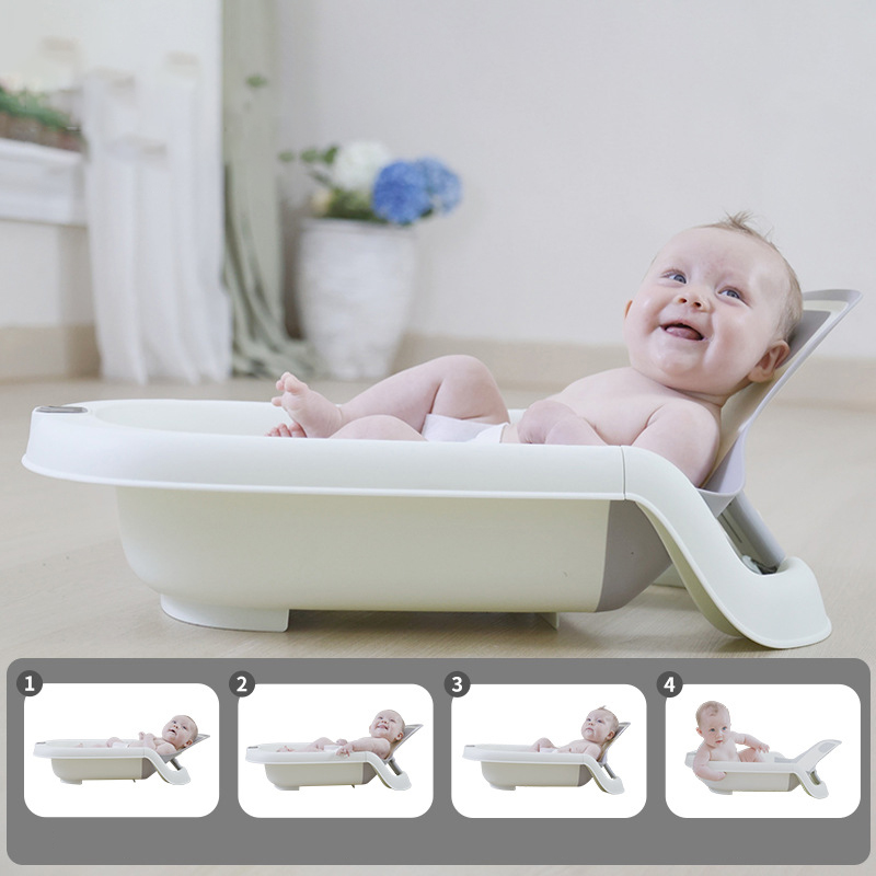 Multifunctional Four-In-One Plastic Baby Bath Equipment Foldable Sitting Lying for Newborn Baby Wash