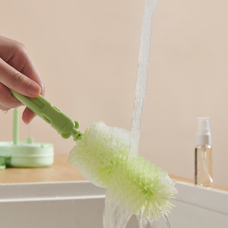 Wholesale Good Quality Baby Silicone Bottle Brush Baby Bottle Cleaning Food Grade 100% and BPA-free Non-slip Grip