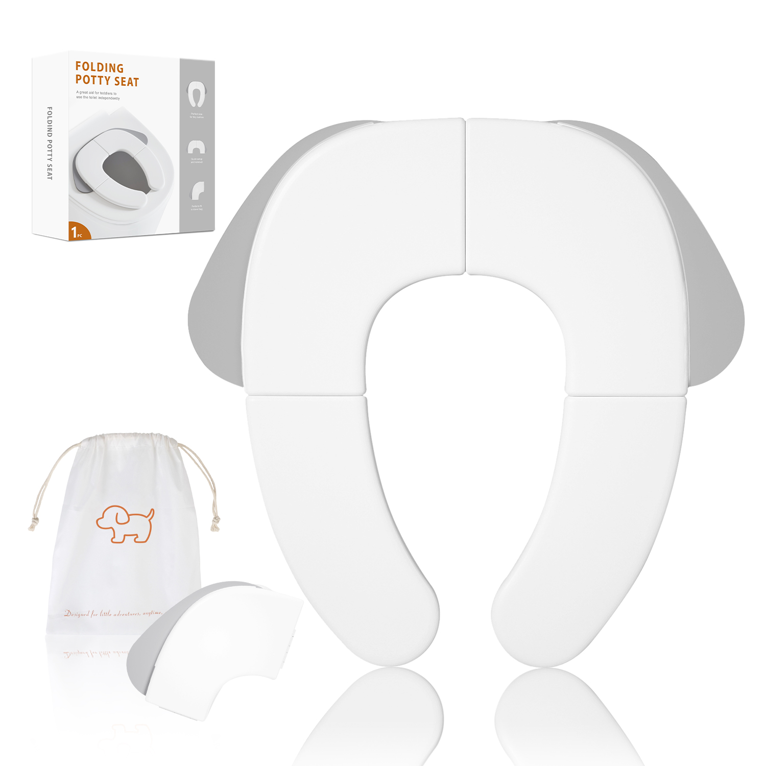 Brand New Custom Dog Shape Foldable Baby Potty Seat Collapsible Travel Kids Toilet Seat for Toilet Training