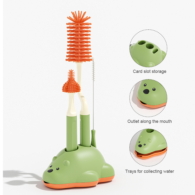 Hot Selling Silicone Milk Baby Bottle Brush Set 