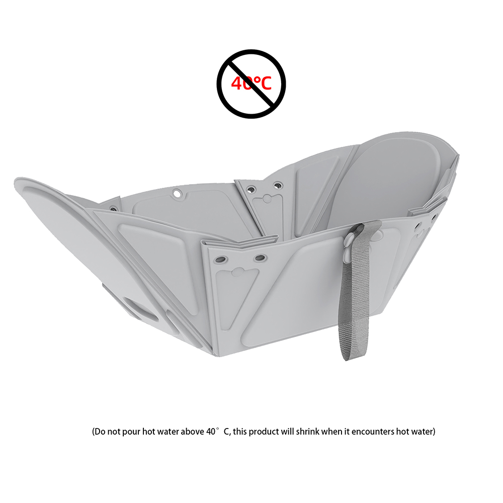 Folding Plastic Baby Bathtub with Non-slip Base for Travel Use Toddler Independent Bathing Support