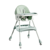 2-in-1 Children's High Chair Durable Plastic Washable Seat Cover Non-Slip Base Safety Design for 0-6 Years