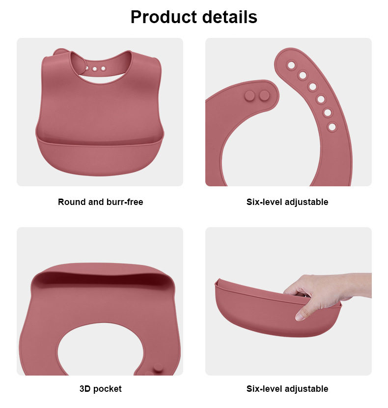 Waterproof Eco-Friendly Washable Silicone Baby Bibs | Super Thin Lightweight with Food Catcher Pocket for Toddler