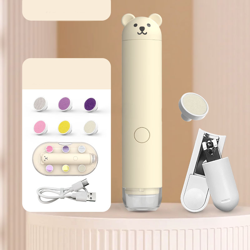 Portable Electric 360-Degree Grinding Nail Trimmer Low Noise Baby Grooming Kit Safe