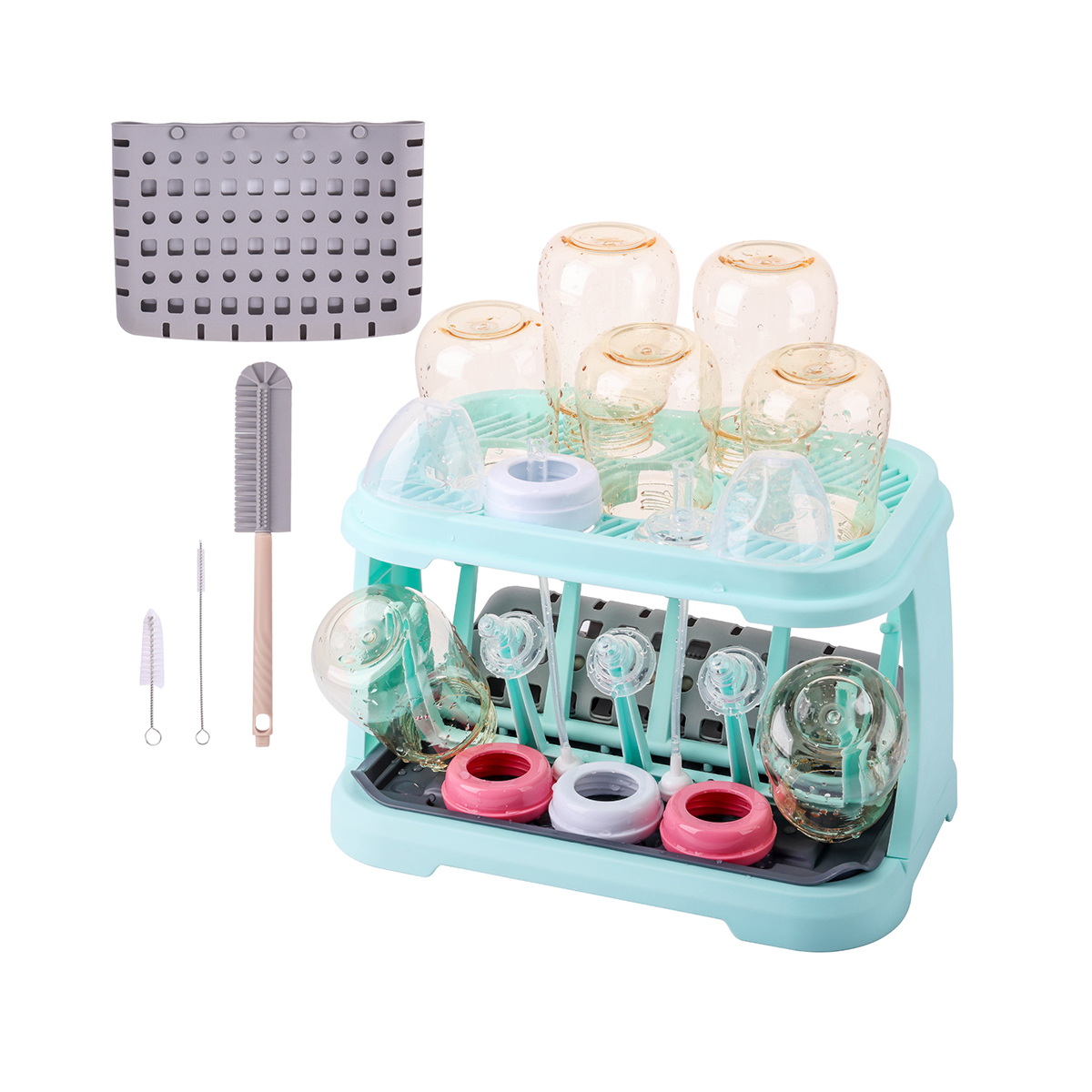 Eco-friendly Plastic Foldable Baby Bottle Dry Rack Holder Multifunctional Bottle Rack Durable Drain Rack Bottle