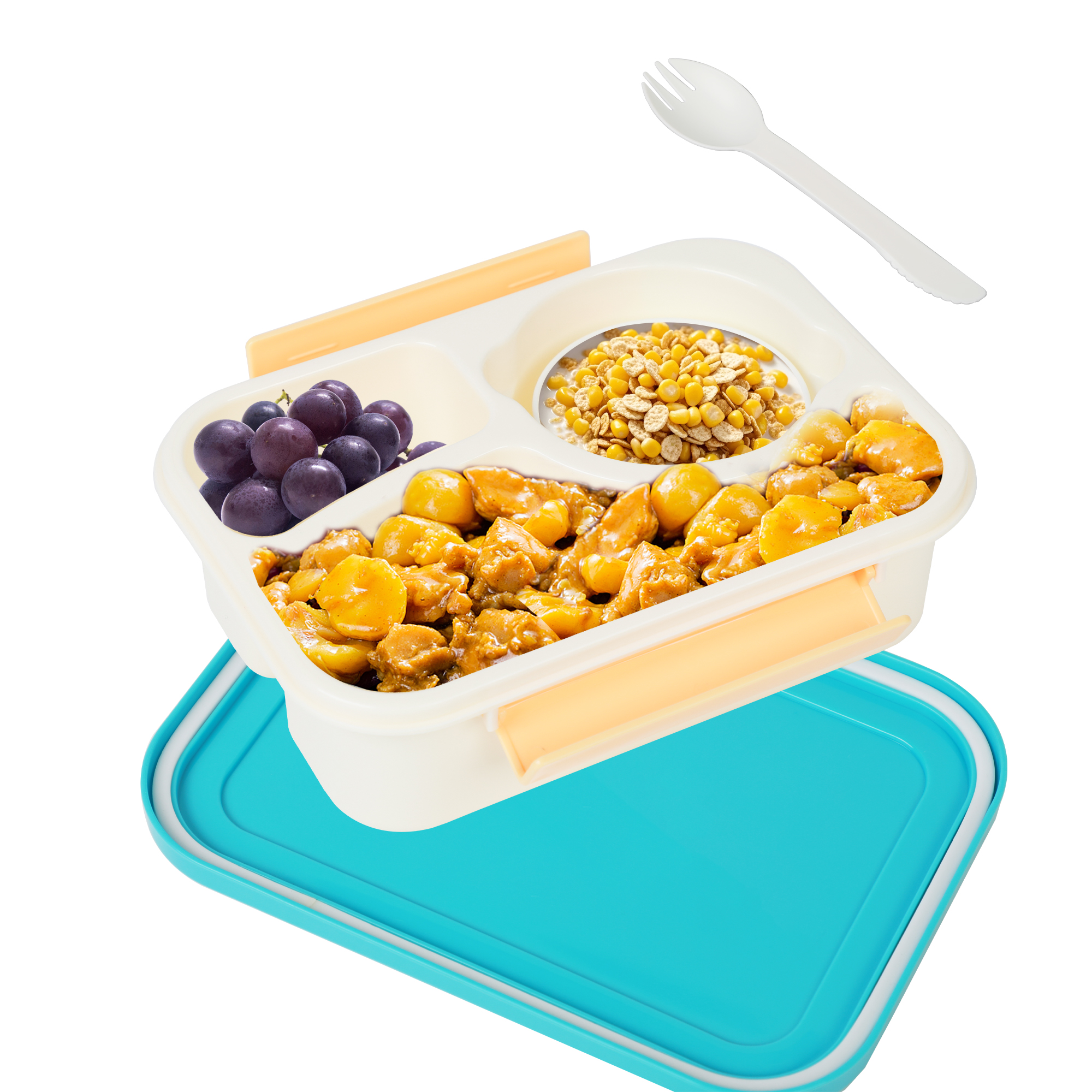 2026 New Design Leakproof Thermal 3 Compartment Lunch Box BPA Free Eco Safe Plastic School Kid Lunch Box