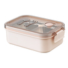 Portable Stainless Steel Cute Microwavable Pure Color Divided High-Capacity Lunch Box for Office & Student