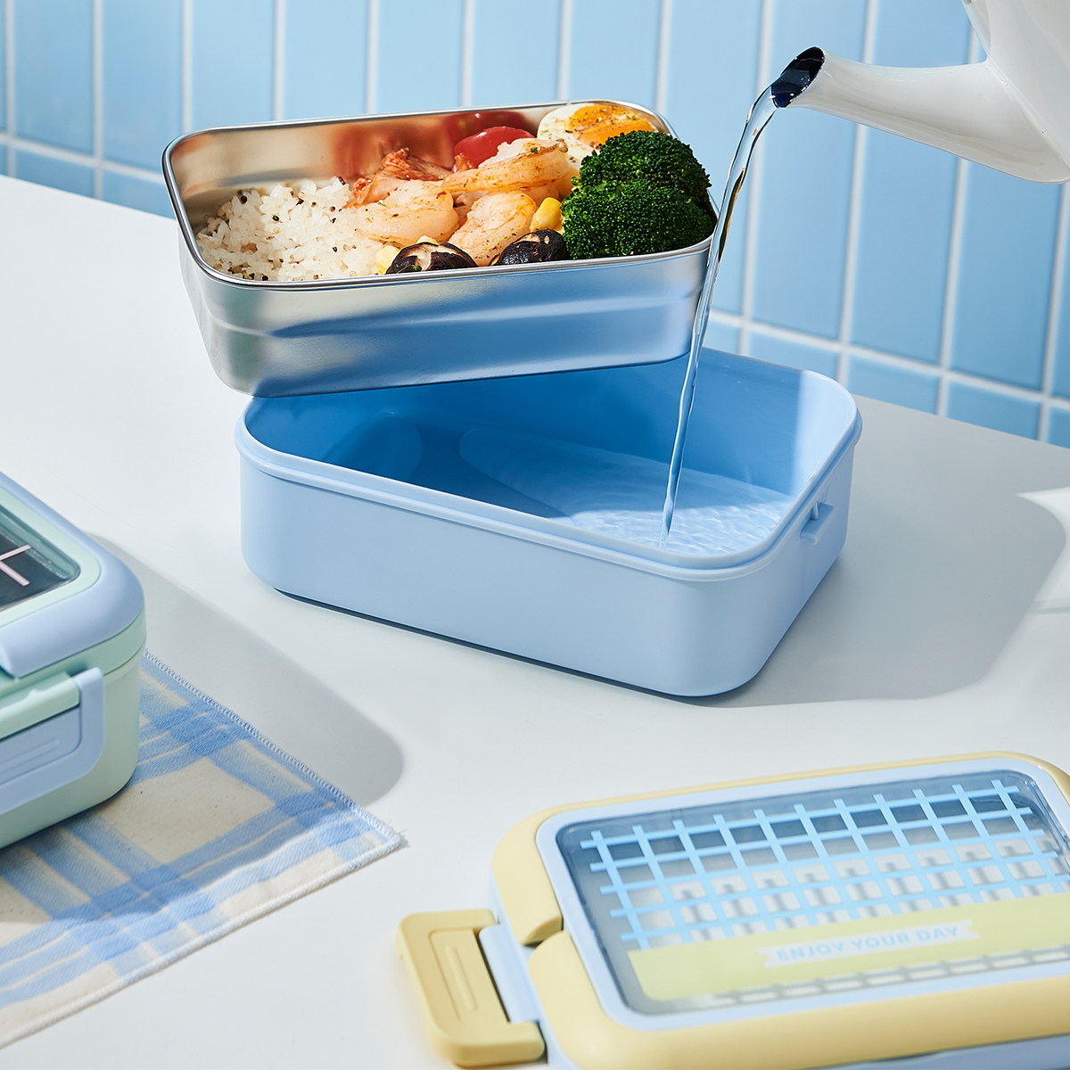 LB118韩式提手单层不锈钢饭盒 (14)