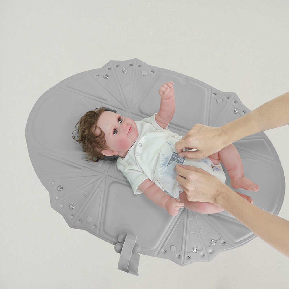 Folding Plastic Baby Bathtub with Non-slip Base for Travel Use Toddler Independent Bathing Support