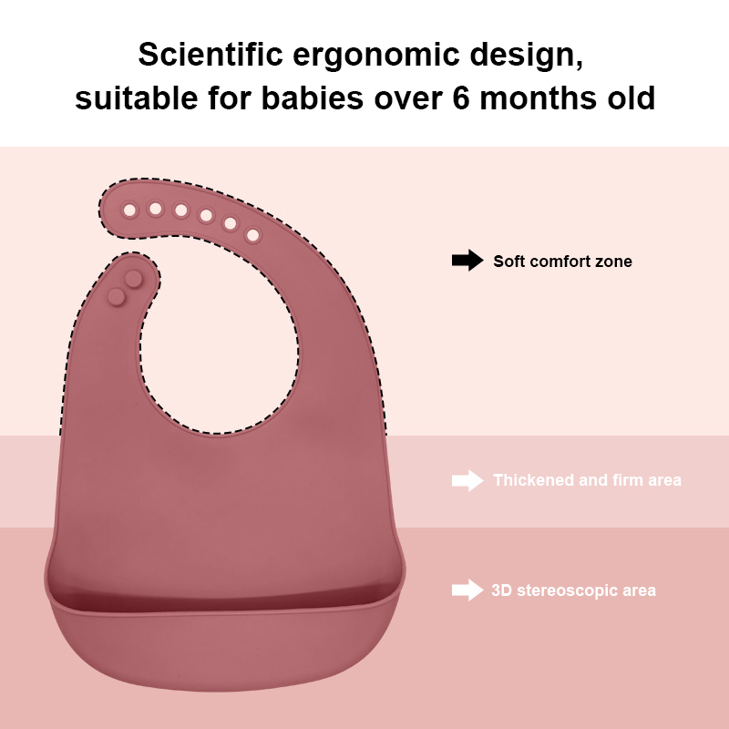 Waterproof Eco-Friendly Washable Silicone Baby Bibs | Super Thin Lightweight with Food Catcher Pocket for Toddler