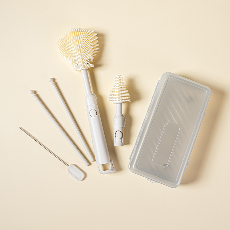 Baby Bottle Cleaner Portable Baby Cleaning Brush Set With Stand for Baby Milk Bottles Straws Breast Pumps Easy Cleaning
