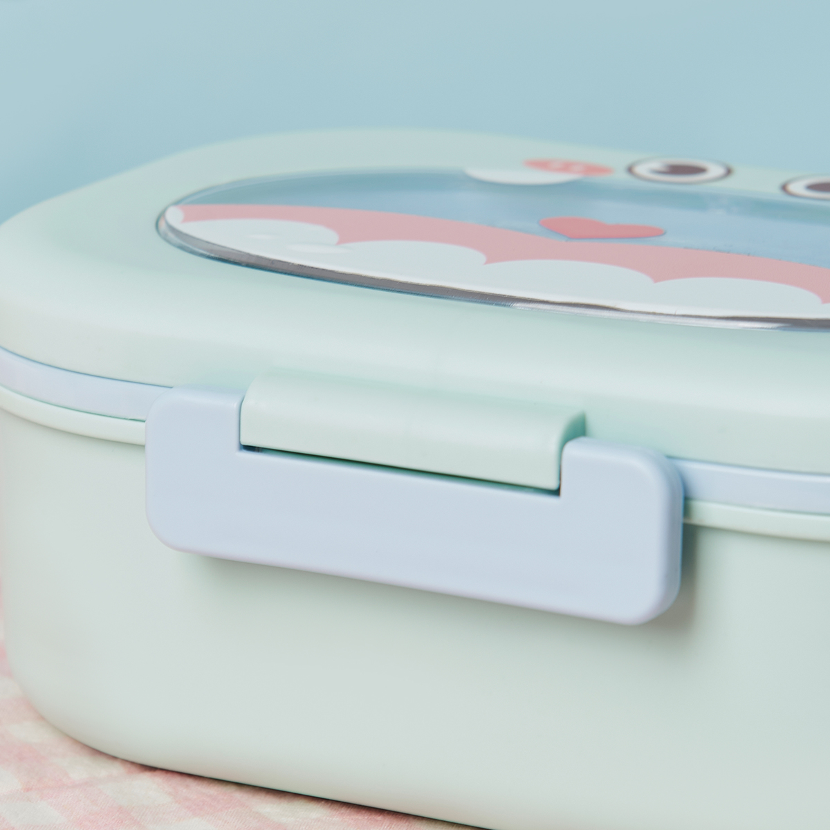 Latest Design Dinosaur Shape Kids Bento Lunch Box with Plastic Lid 2 Compartments Leak Proof & Heatable Food Grade