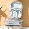 Stainless Steel Rectangular Bento Box with 3 Compartments Leak Proof Microwave Safe BPA Free Lids for Kids & Adults