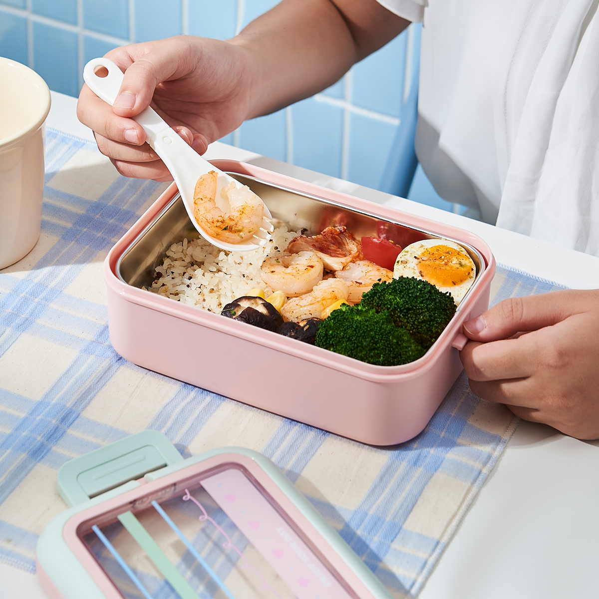 LB118韩式提手单层不锈钢饭盒 (13)