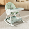 2-in-1 Children's High Chair Durable Plastic Washable Seat Cover Non-Slip Base Safety Design for 0-6 Years