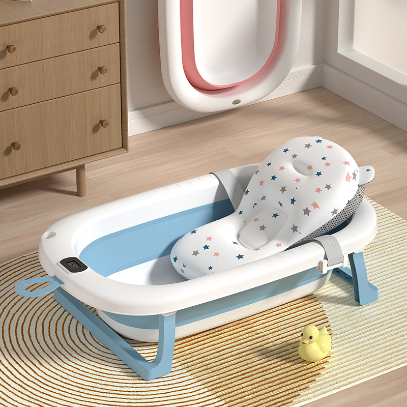 New Release Baby Product Baby Bathtub Bathroom Toddler Bath Tub Travel Hotel Portable Kids Tubs With Thermometer