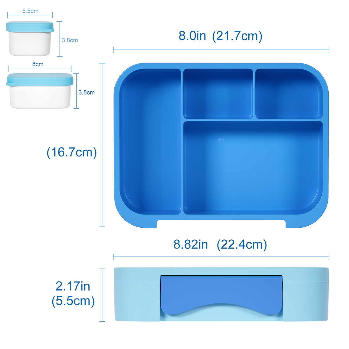 New Release Cute BPA Free Microwavable Kids Insulated Lunch Box Leak Proof 3 Compartments Portable Child Food Container