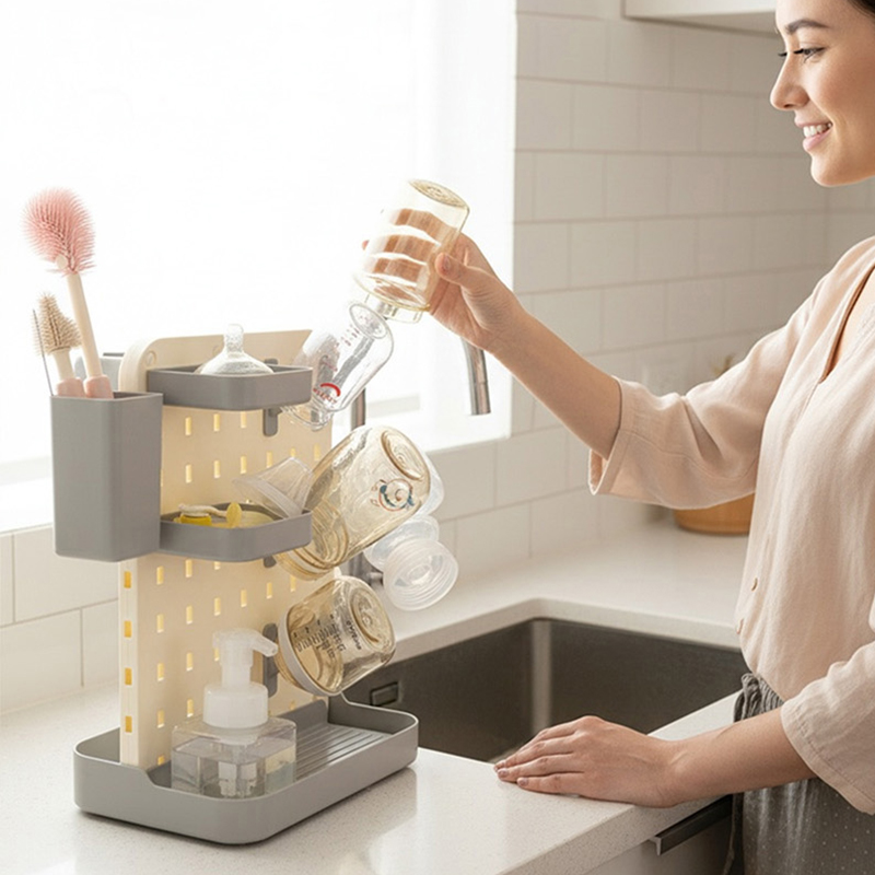 Portable Vertical BPA Free Baby Feeding Bottle Accessories Drying Rack Space Saving Design for Travel Use