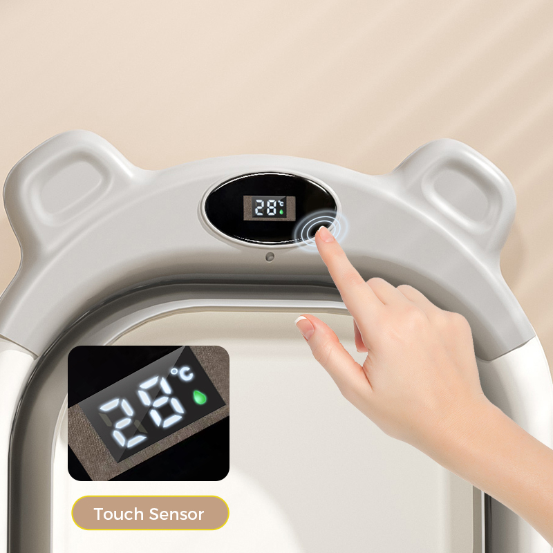 Plastic Travel Baby Bath Tub With Thermometer Portable Infant Baby Bath Seat Foldable Baby Bathtub