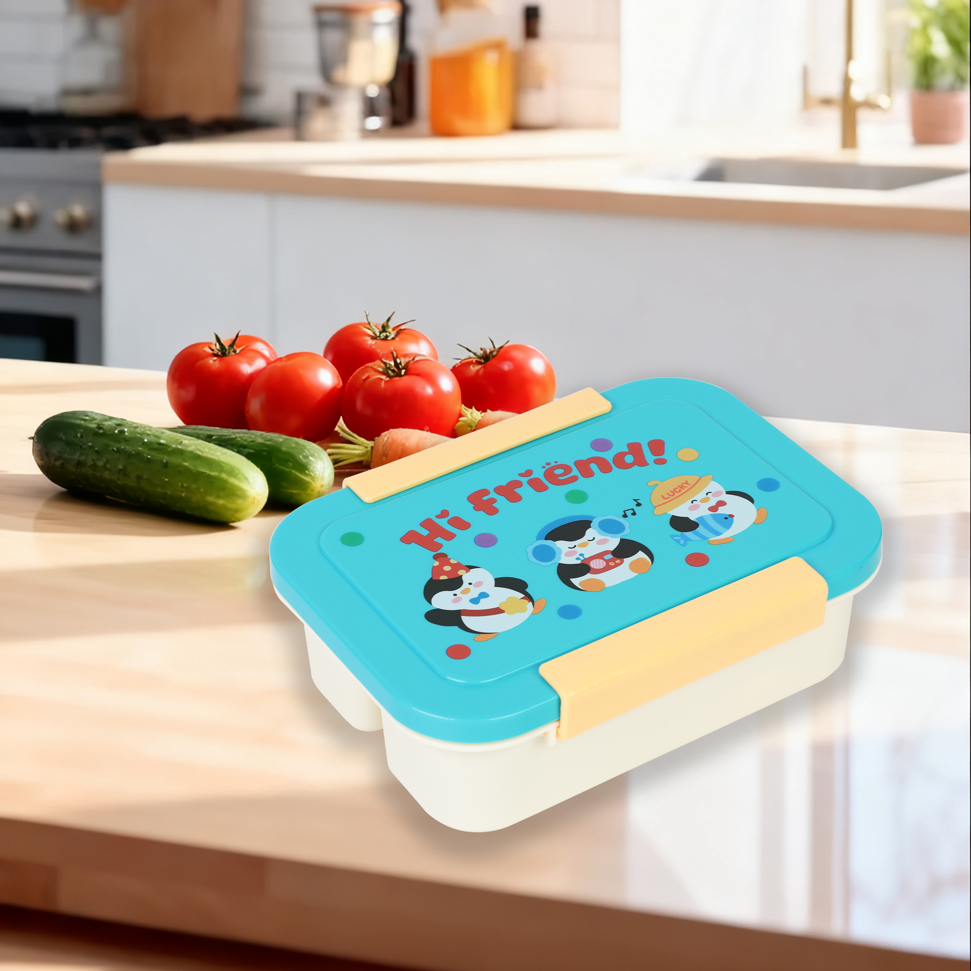 2026 New Design Leakproof Thermal 3 Compartment Lunch Box BPA Free Eco Safe Plastic School Kid Lunch Box