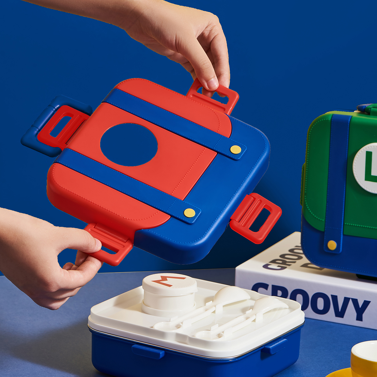 3 Compartments Cute Kids Cartoon Printing Stainless Steel Lunch Box Leak Proof Students Food Storage