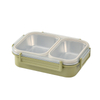 Stainless Steel Rectangular Bento Box with 3 Compartments Leak Proof Microwave Safe BPA Free Lids for Kids & Adults