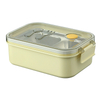 Portable Stainless Steel Cute Microwavable Pure Color Divided High-Capacity Lunch Box for Office & Student