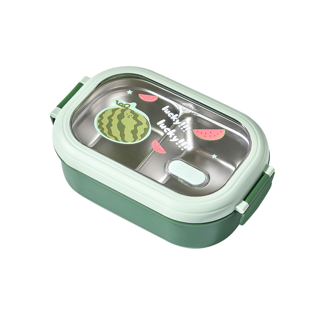 2 Compartments Cute Leak Proof Eco-Friendly Microwavable Bento Plastic Lunch Box