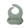 Wholesale Solid Color Baby Silicone Bib with Hidden Feeding Pocket Waterproof Eco-Friendly & Washable Unisex