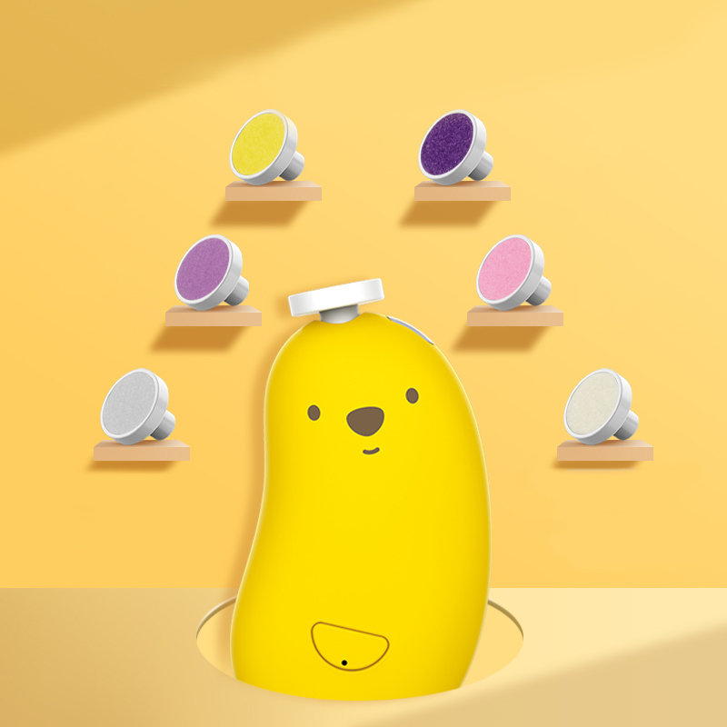 Professional Electric Nail Trimmer with 6 Grinding Heads Baby Nail File Trimmer