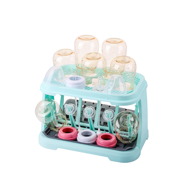 Eco-friendly Plastic Foldable Baby Bottle Dry Rack Holder Multifunctional Bottle Rack Durable Drain Rack Bottle