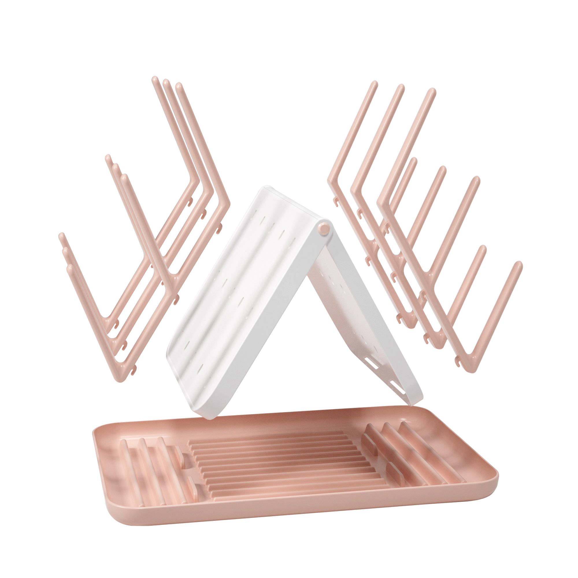 New Design Folding Bottle Drying Rack Milk Bottle Drying Rack With Tray Home Use Space Saving Wholesale