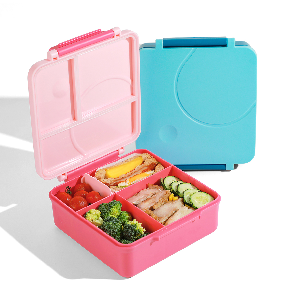 High Quality Plastic Baby Lunch Box Toddler Bento Box 4 Compartment Leakproof Children Lunch Box