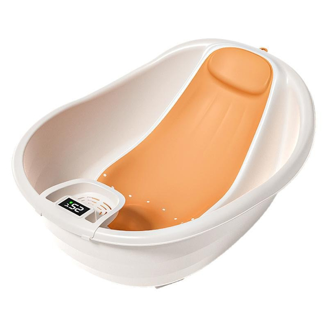 Multifunction Design Kids Newborn Large Anti-slip Safe Baby Bathtub with Smart Thermometer