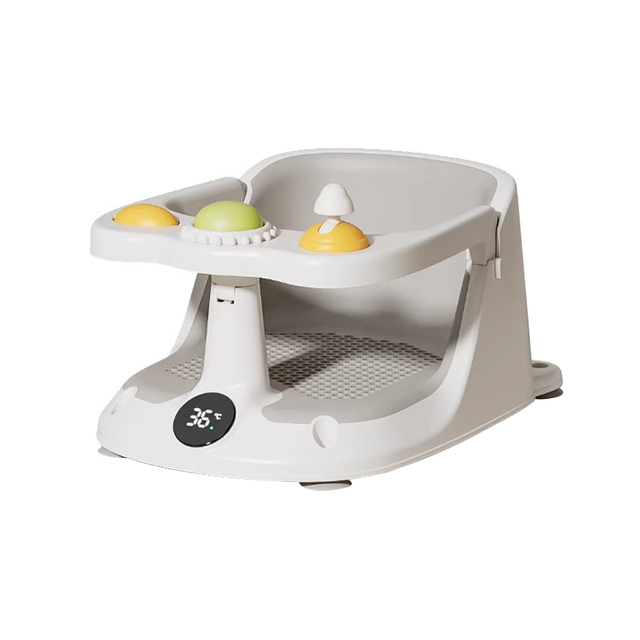 New Design Multi Function Duck Shape TPE Baby Bath Chair with Thermometer Adjustable Support Stand