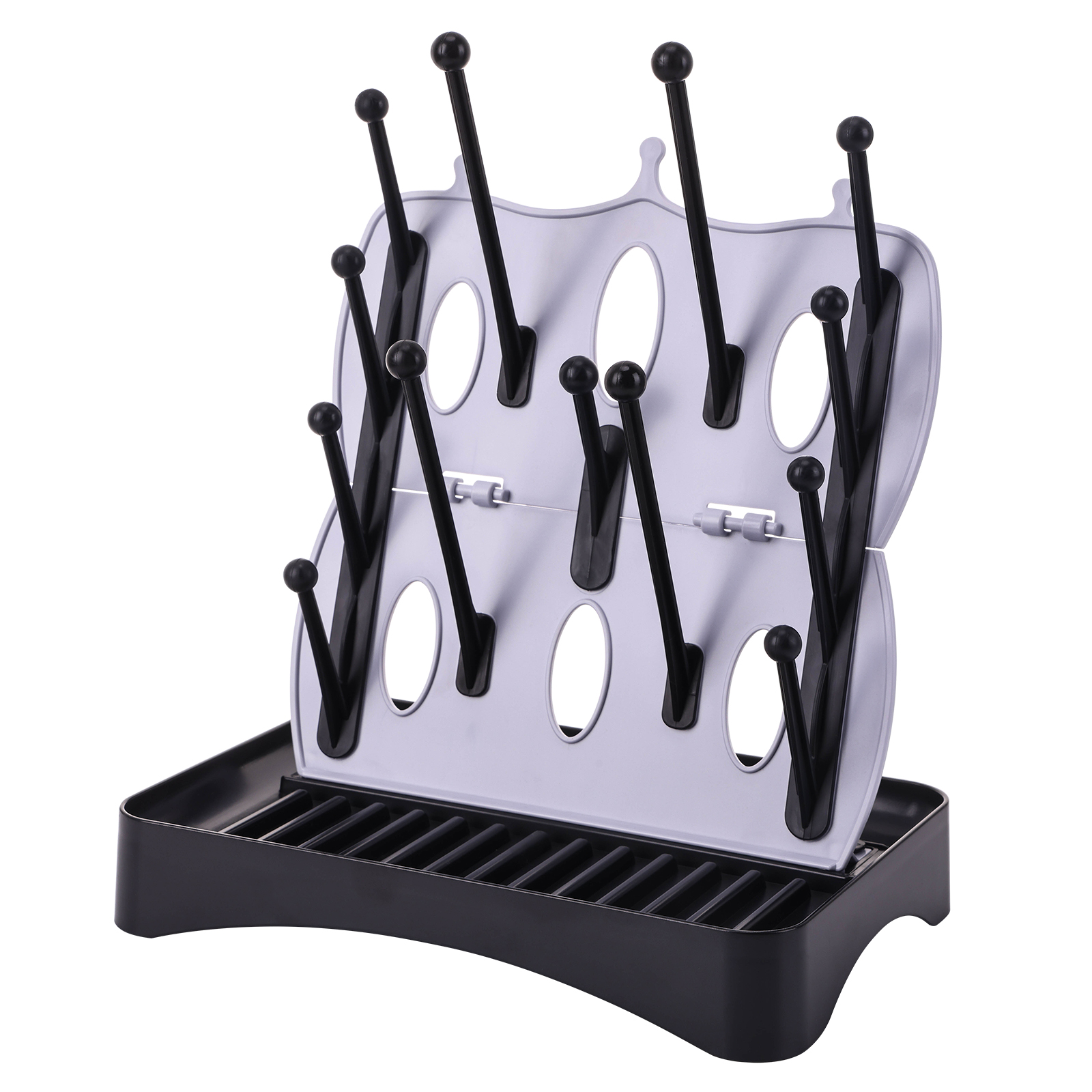 Portable High Quality Safety New Design Cute Baby Bottle Drying Rack With Tray Space Saving