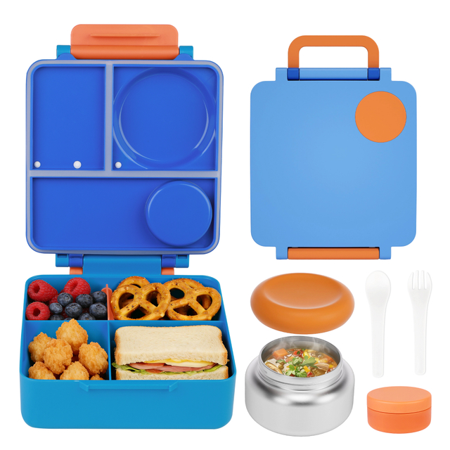 New Released Good Quality Kids Lunch Box 3 Compartments Non-toxic Bpa-free Eco-friendly Kids Back to School Supplies