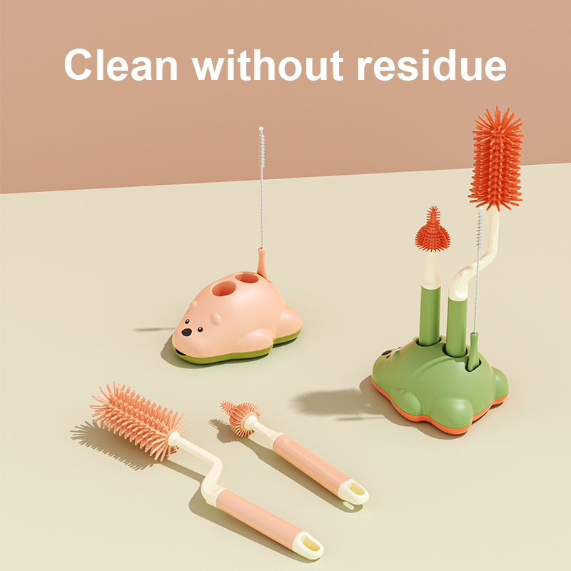 Hot Selling Silicone Milk Baby Bottle Brush Set 