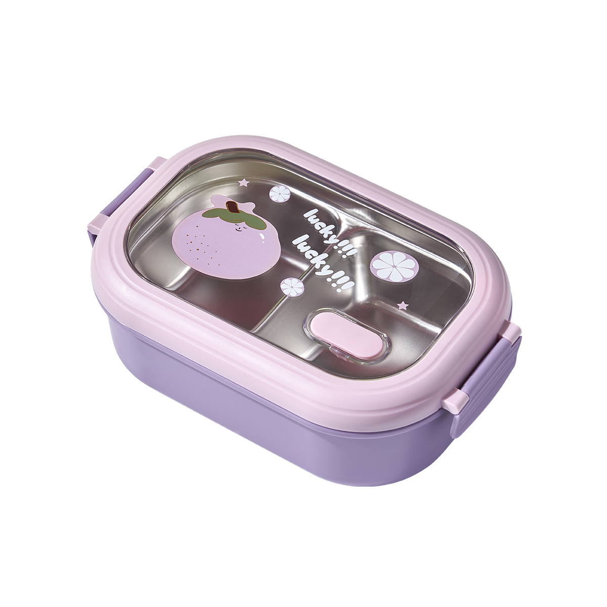 2 Compartments Cute Leak Proof Eco-Friendly Microwavable Bento Plastic Lunch Box