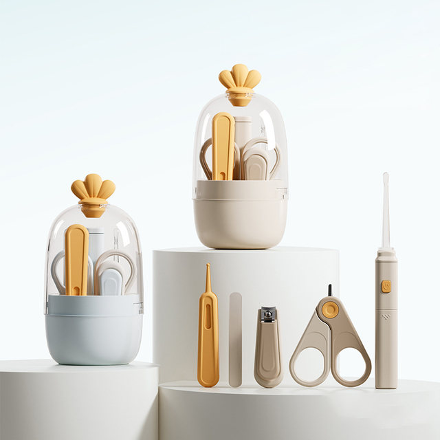 Plastic Baby Nail Clippers Manicure & Pedicure Set Grooming Gift Set for Newborns