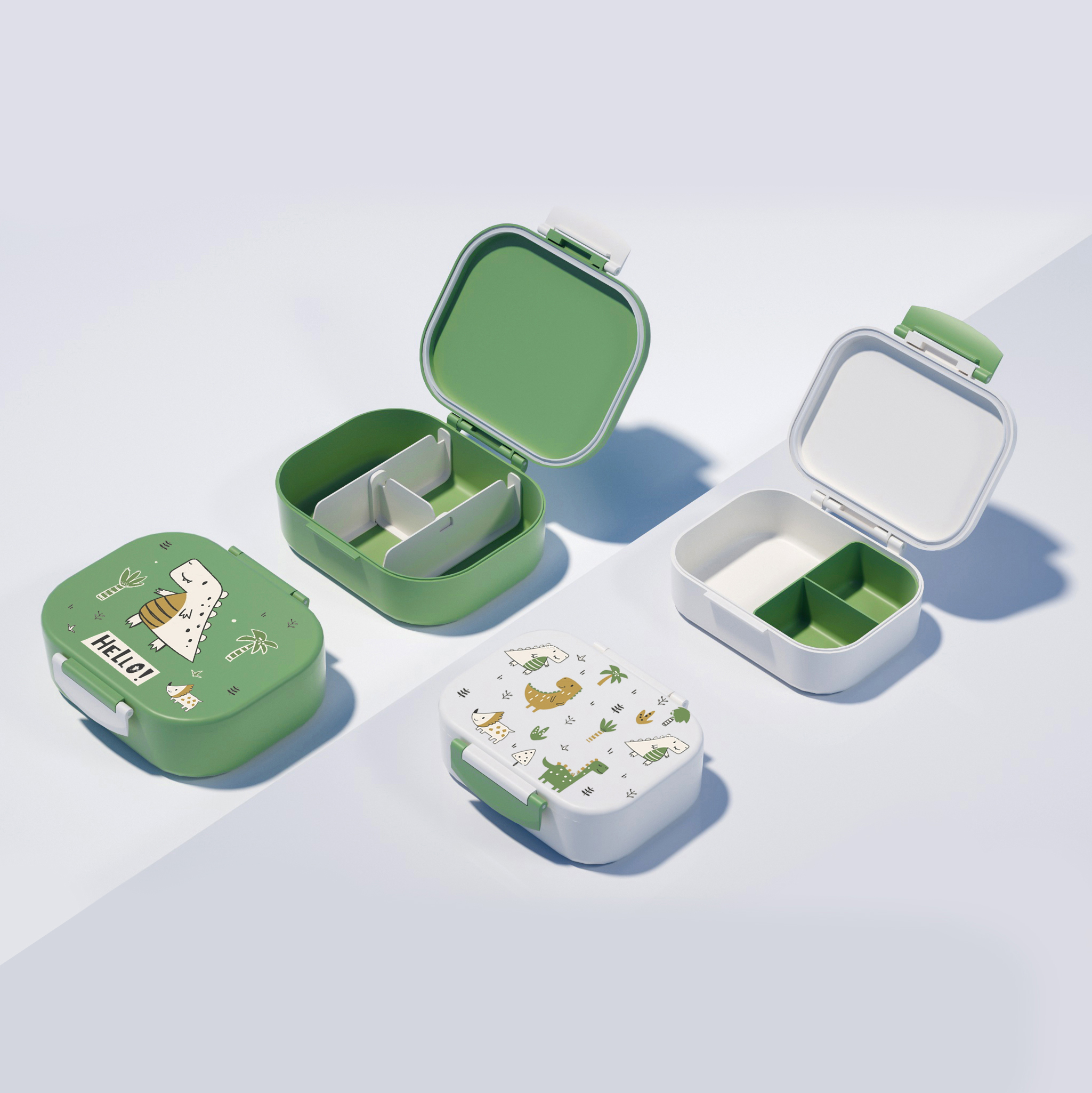 Multifunctional And Portable Kids Lunch Box with Classic Design BPA-Free Compartmentalized Plastic Lid for School Use