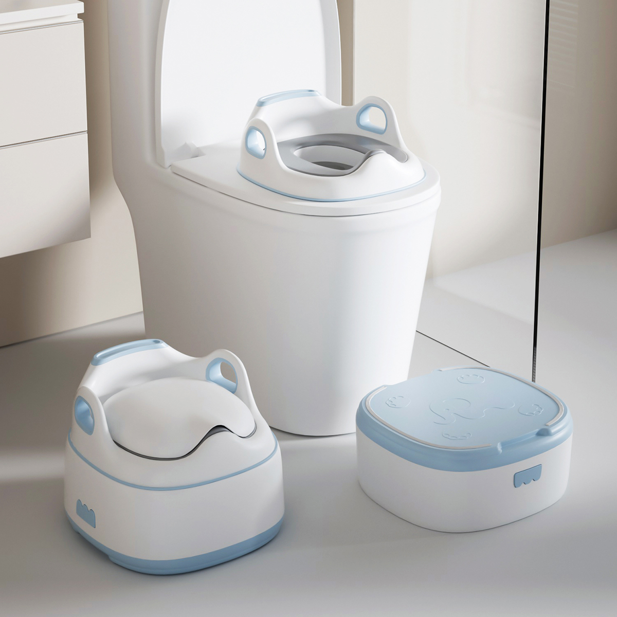 Elephant 3 in 1 Baby Toilet Cartoon Multi-functional Portable Baby Potty Training