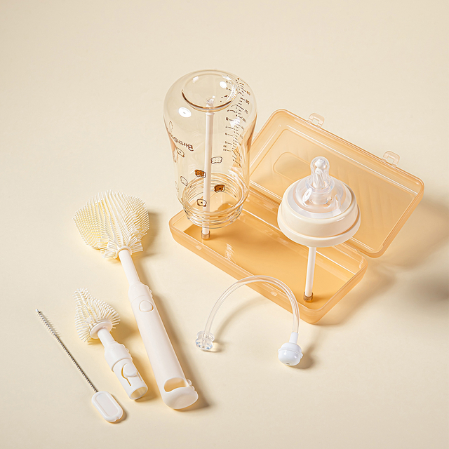 Baby Bottle Cleaner Portable Baby Cleaning Brush Set With Stand for Baby Milk Bottles Straws Breast Pumps Easy Cleaning