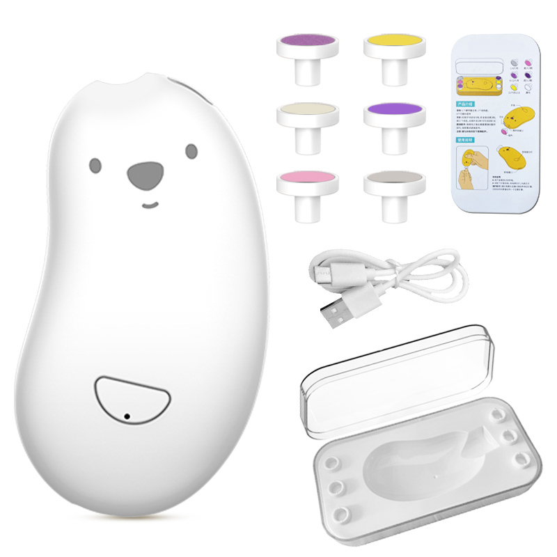 Professional Electric Nail Trimmer with 6 Grinding Heads Baby Nail File Trimmer