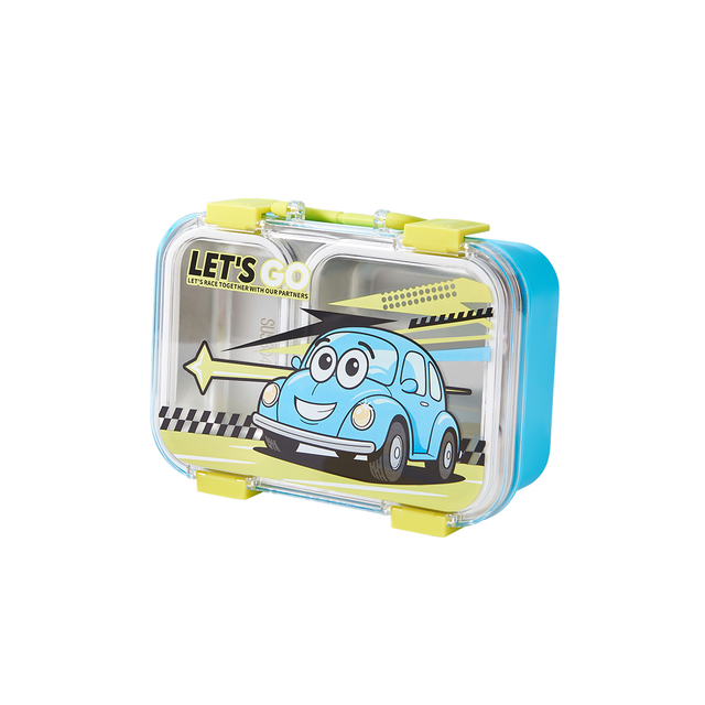 Stainless Steel Leakproof Compartments Kids Bento Box Cartoon Design Microwavable Lunch Container Storage School Picnic