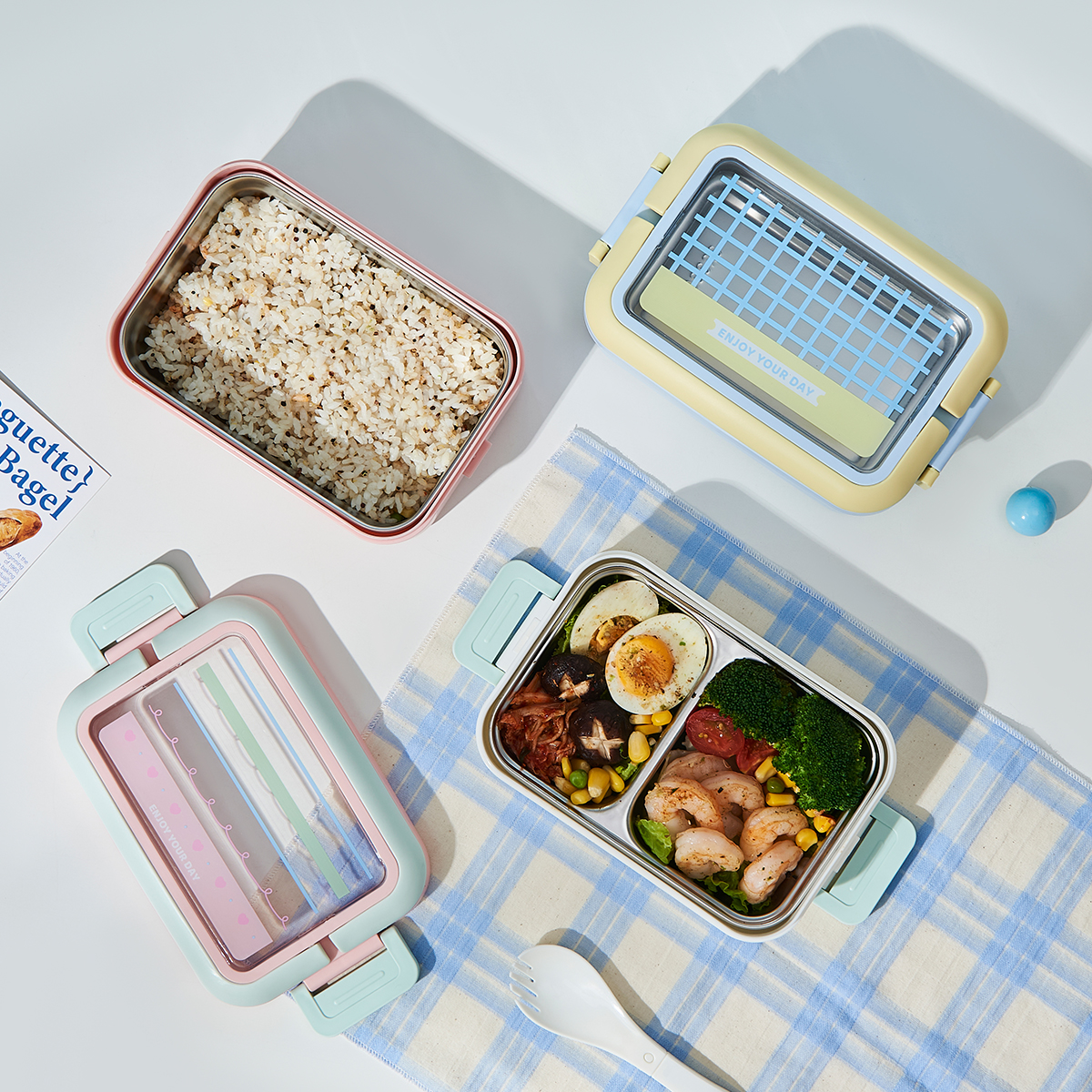 LB118韩式提手单层不锈钢饭盒 (8)