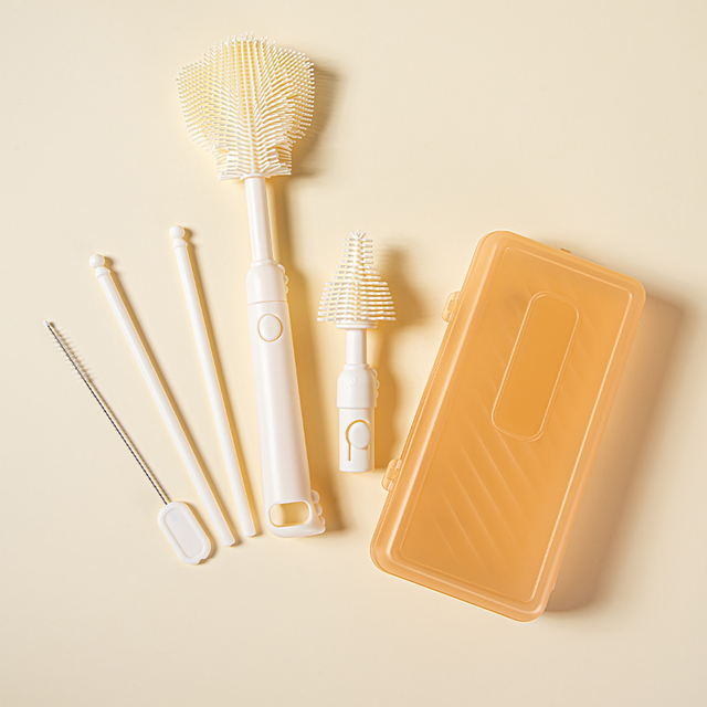 Baby Bottle Cleaner Portable Baby Cleaning Brush Set With Stand for Baby Milk Bottles Straws Breast Pumps Easy Cleaning