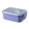 Portable Stainless Steel Cute Microwavable Pure Color Divided High-Capacity Lunch Box for Office & Student
